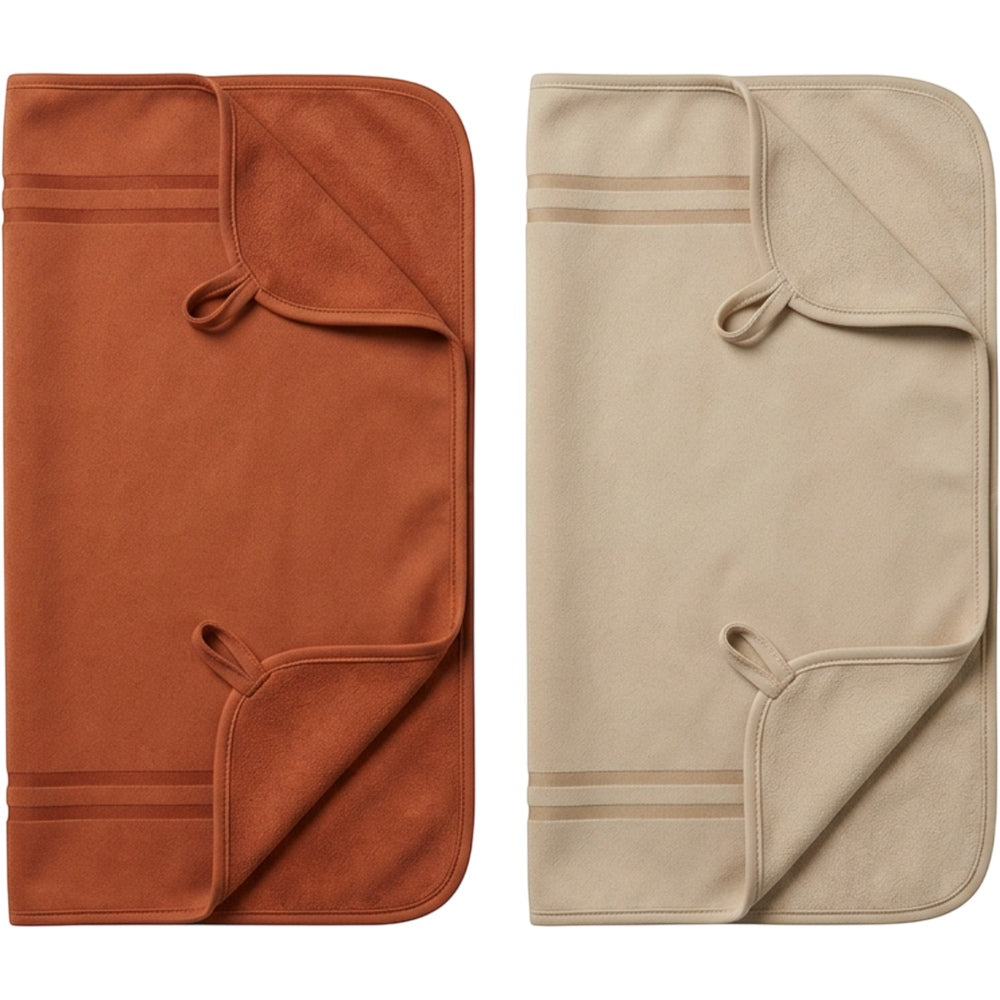 Leay Compact Sports Towel Pair 45 x 25 cm Rust and Sand - Product view