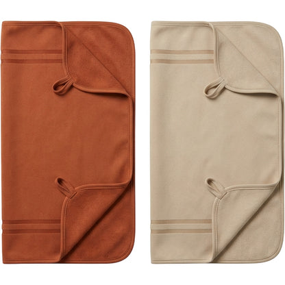 Leay Compact Sports Towel Pair 45 x 25 cm Rust and Sand - Product view